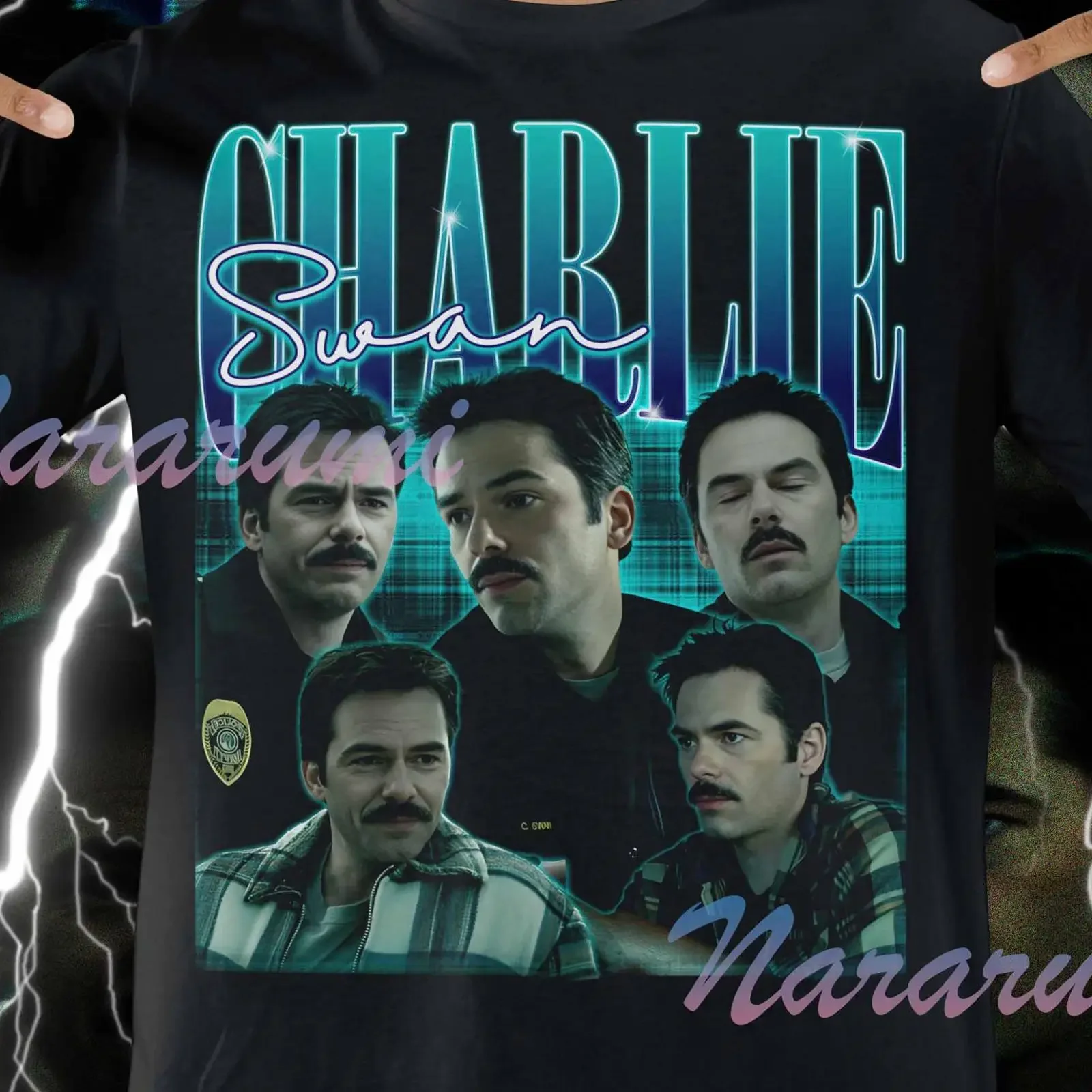 Vintage Charlie Swan Bootleg T Shirt Funny Twilight Daddy Vampire Aesthetic Gothic Movie Casual Merch vintage Washed Stretched