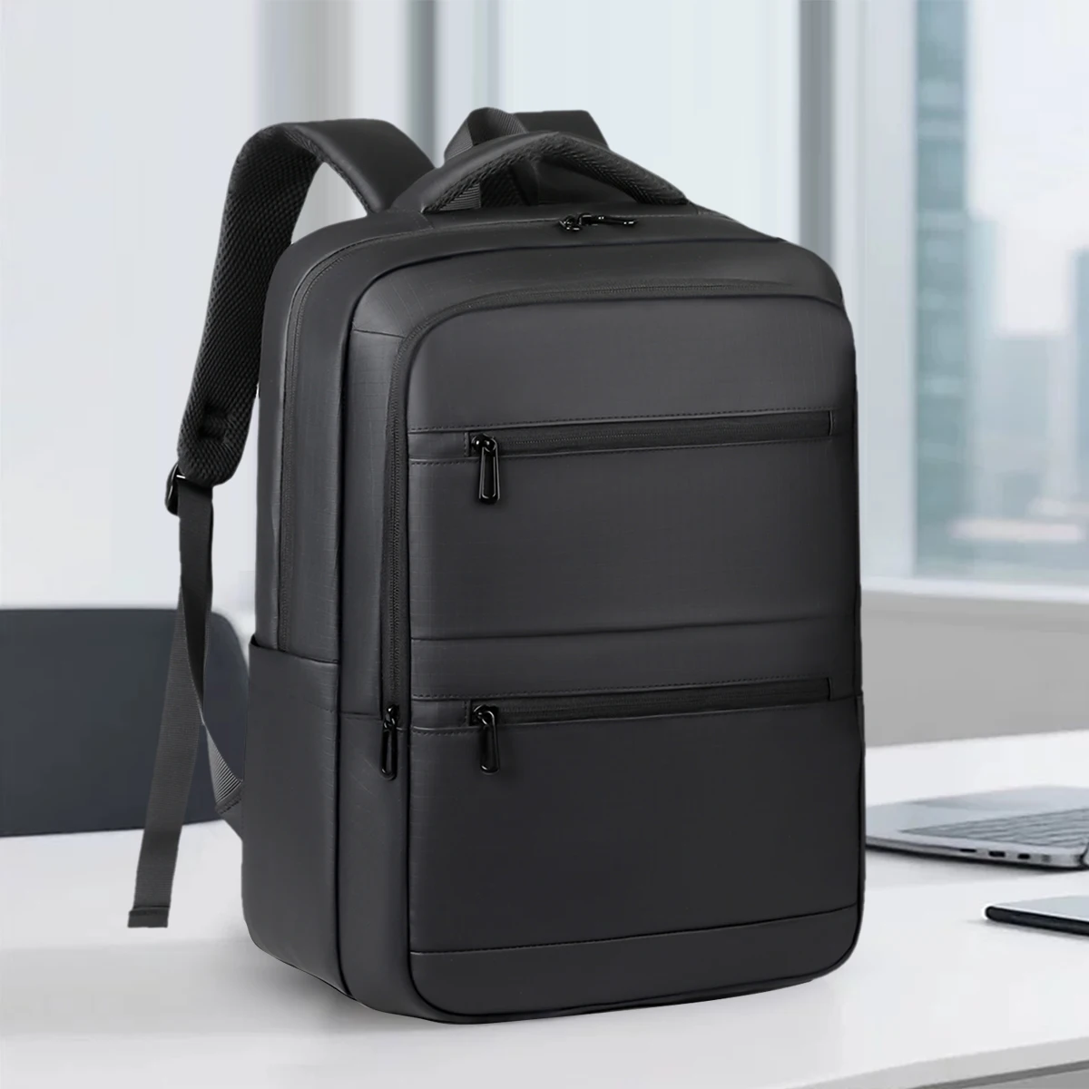 

Business Style Backpack for Men and Women, Large Capacity, Multi-Layered Computer Bag, USB Charging Travel Backpack, Student School Bag
