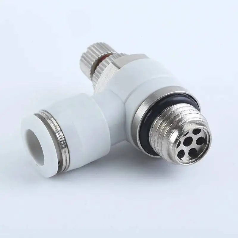 G-الموضوع تركيبات تعمل بالهواء المضغوط الأنابيب اقتران سريع صمام خنق SL8-02 تنظيم سرعة اسطوانة قابل للتعديل