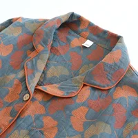 Women's spring and autumn color cotton long-sleeved suit jacquard cotton women's pajamas large cardigan home clothes - Image 6
