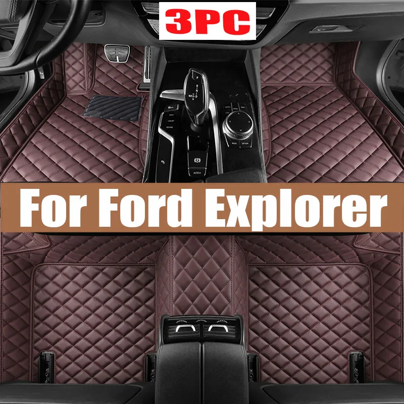 Car Floor Mat For Ford Explorer Classic U502 7seat 2016~2019 Non-slip Pad Waterproof Pads Rugs Leather Floor Mat Car Accessories