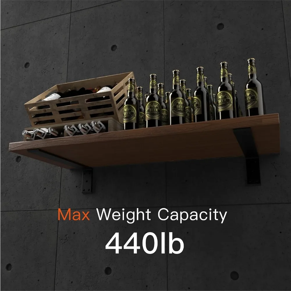 دعامات دعم على سطح الطاولة مكونة من 3 قطع شديدة التحمل للأرفف، تركيب أمامي قياسي سميك 3/8، على شكل حرف L