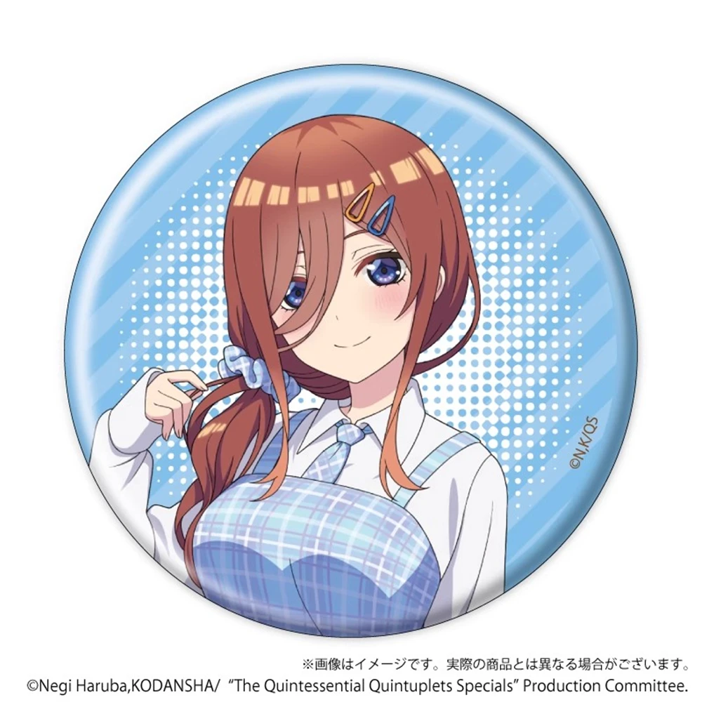 58 مللي متر أنيمي الخماسية المثالية Ichika Nino Miku Yotsubaitsuki تأثيري حلي شارة دبوس SPTE صفيح بروش الدعامة #4