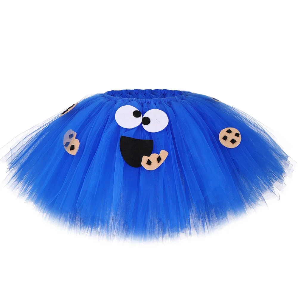 เครื่องแต่งกายกระโปรงบัลเล่ต์คุ้กกี้มอนสเตอร์สำหรับเด็กผู้หญิงเด็กน้อยวันเกิดเครื่องแต่งกายแต่งตัวฮาโลวีนการ์ตูนอนิเมะเจ้าหญิงชุดไปงานเต้นรำ