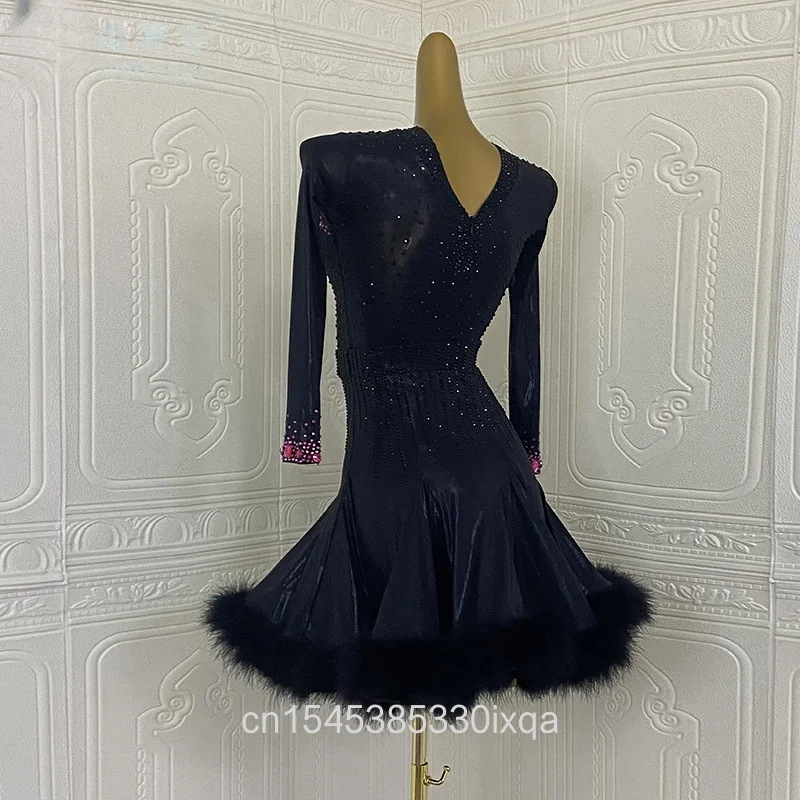 Vestidos de competición latina para niños Rumba Chacha Tango Ropa de práctica y campeonatos de rendimiento profesional personalizada