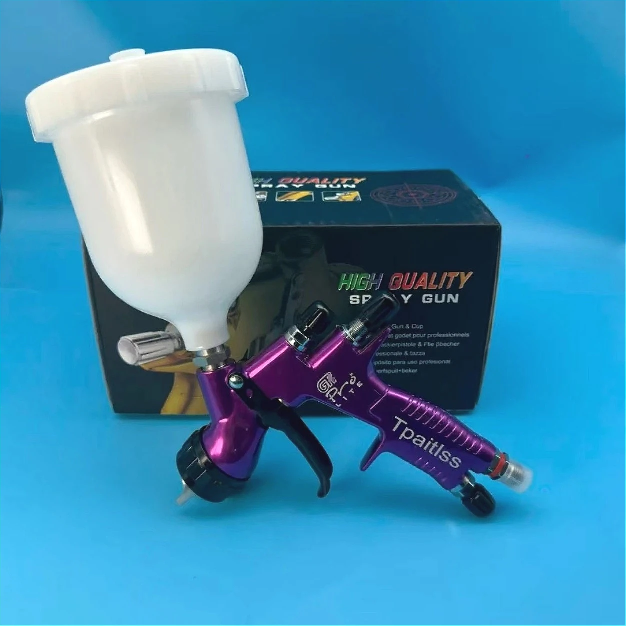 Spray Gun GT Pro Spray Gun TE20/T110 1.3mm/1.8mm Nozzle Purple Mixed Glass Water-based Air Spray Gun