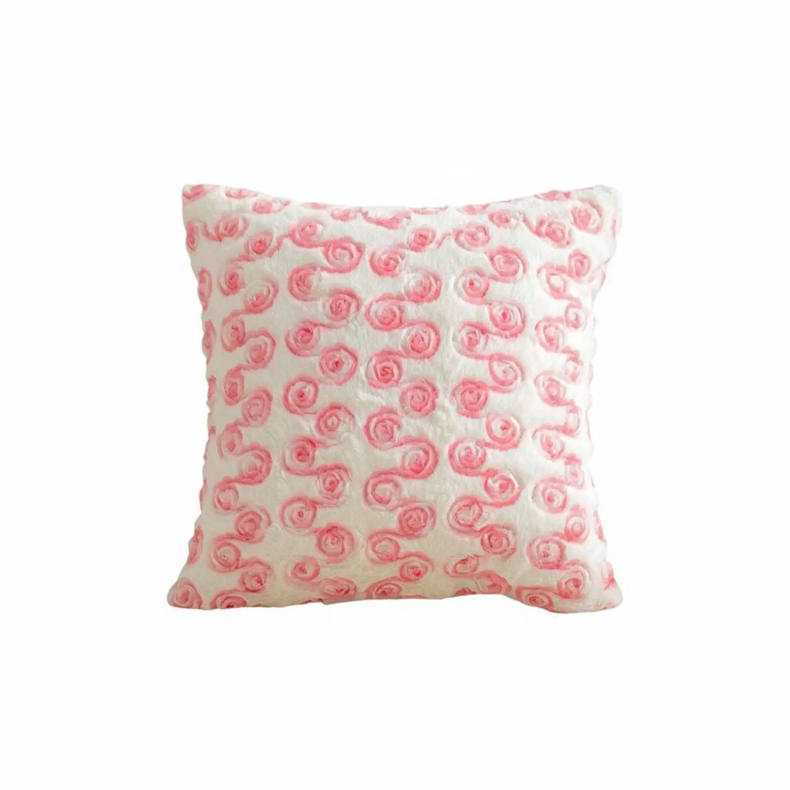 Elegant Rabbit Plush Embroidery Pillow Case 3D Floral Cushion Cover for Sofa Bedroom Decorative Nordic Style