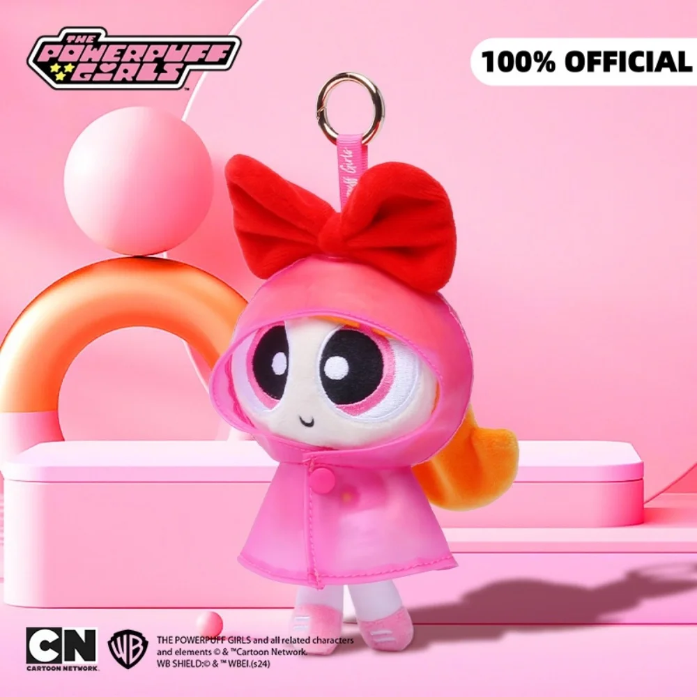 Echte Powerpuff Girls regenjas pluche poppen afneembare aankleden knuffels sleutelhangers cartoon rugzak siermeisje geschenken