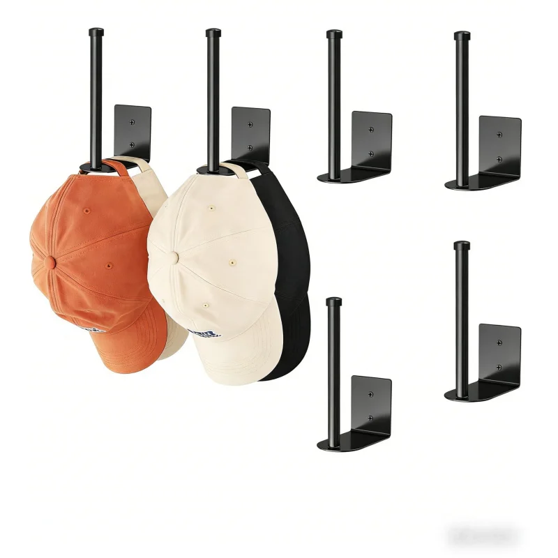 2-4 Pack Stainless Steel Wall-Mounted Hat Storage Rack No-Drill Bedroom Closet Organization Hooks for Home