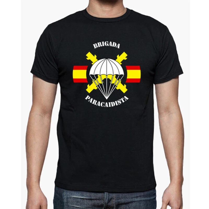 Spanish Bripac Force Paratrooper Badge T-Shirt. Summer Cotton Short Sleeve O-Neck Mens T Shirt New S-3XL