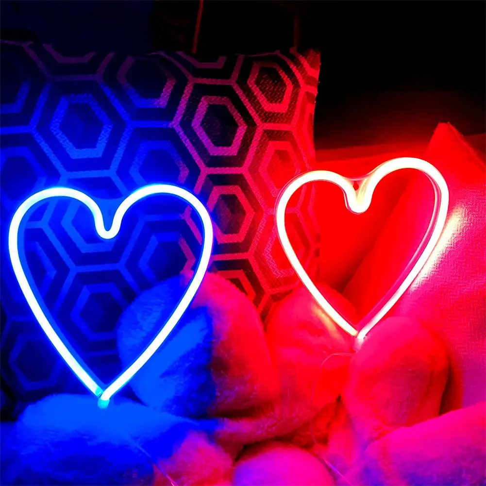 5v Led Neon Light Love Shape For Wedding Party Proposal Birthday Confession Scene Layout Valentine's Day Home Decoration