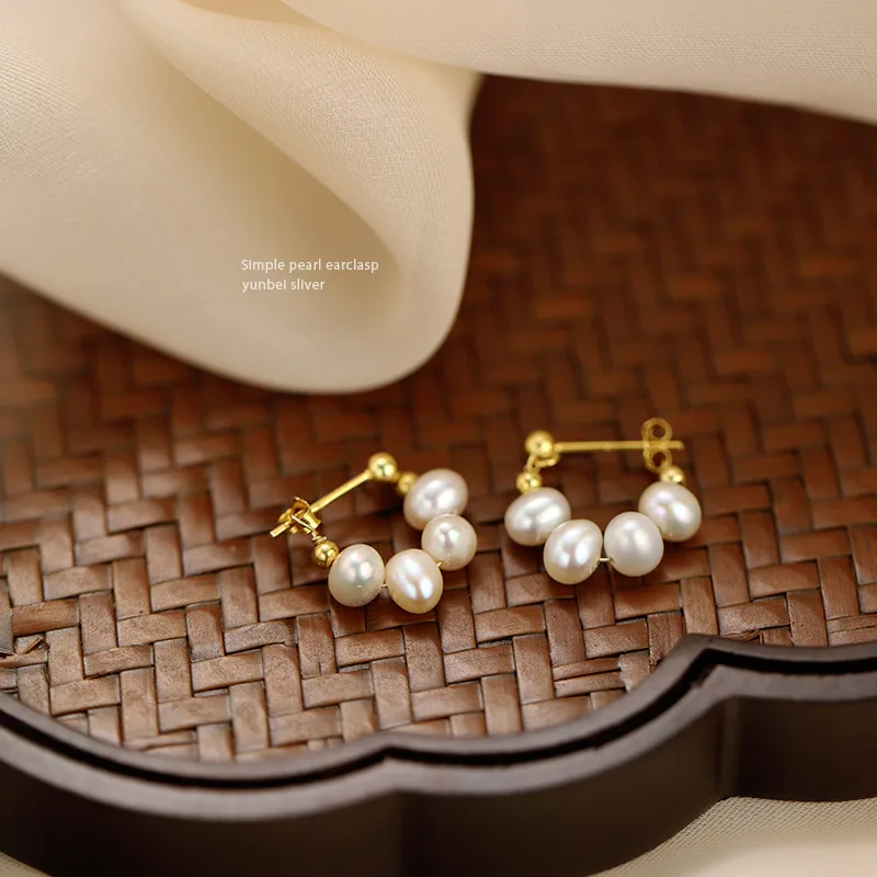 

New Arrival 14K Gold Filled Natural Freshwater Pearl Stud Earrings Promotion Jewelry For Women Wedding Gift