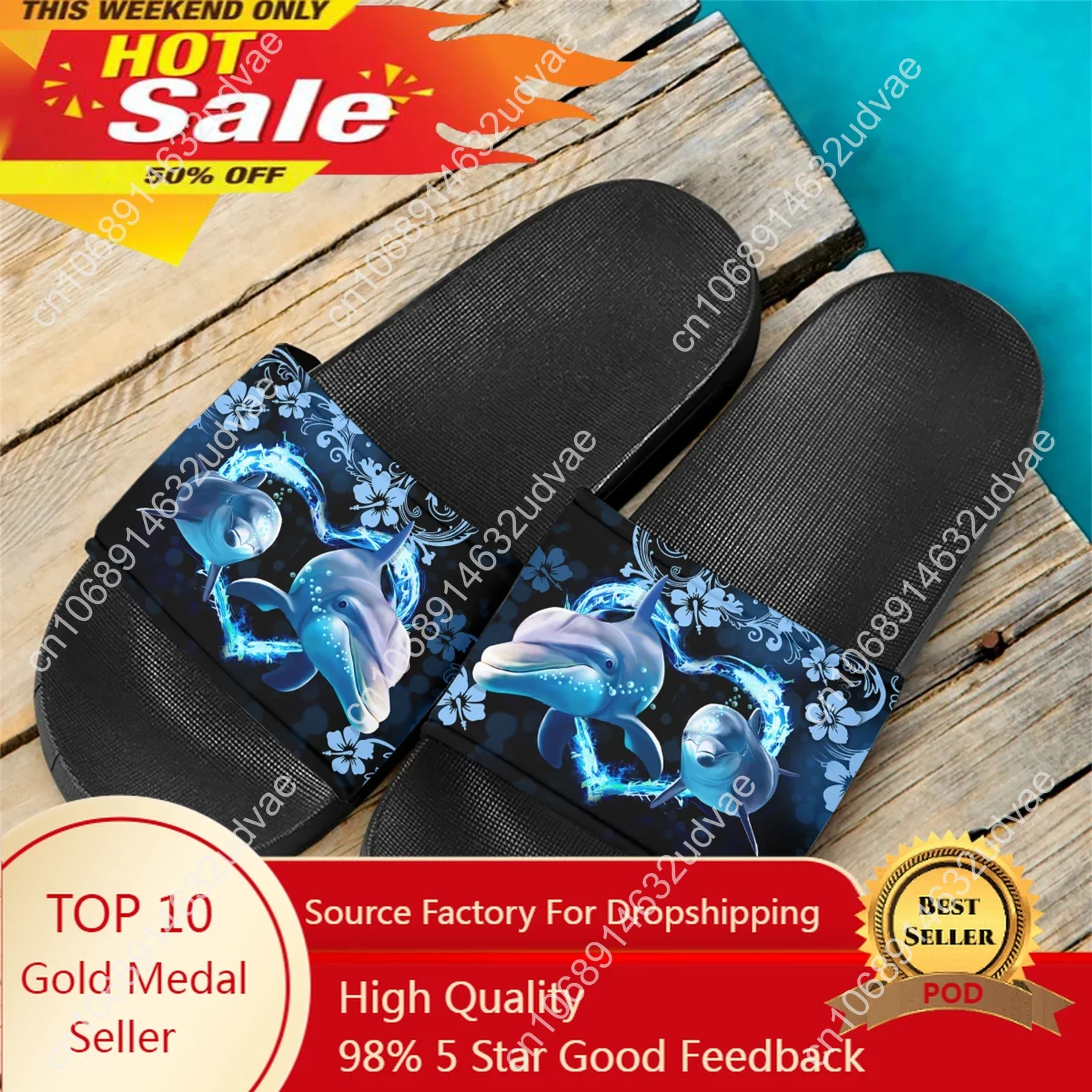 

Blue Dolphin Brand Designer Sandals Female Summer Comfortable Beach Flat Slippers Adult Couple Indoor Slides Soft Sole Gift 2023