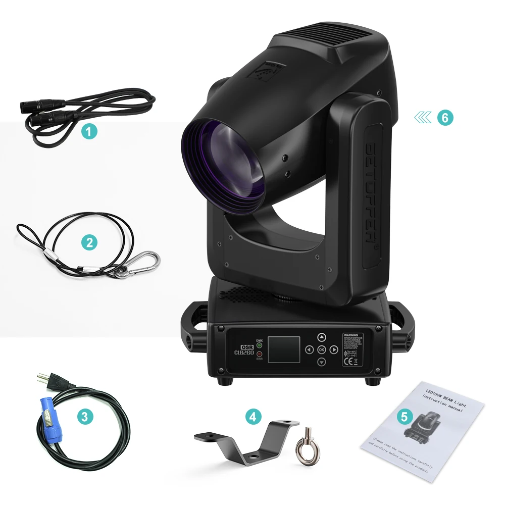 كبير قحافة تتحرك رئيس ضوء 260 واط السوبر مشرق ديسكو ضوء المرحلة الإضاءة مع وحدة تحكم DMX ذاتية المشي لقضبان DJ الحفل #5