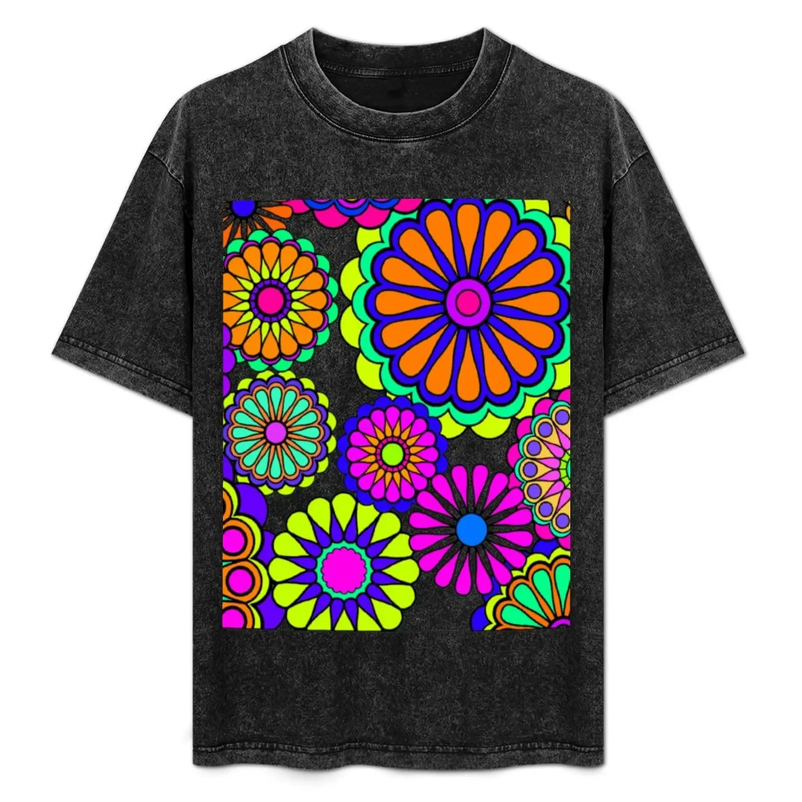 

Flower Power Retro Style Hippy Flowers T-Shirt Holiday Party T-Shirt for Men