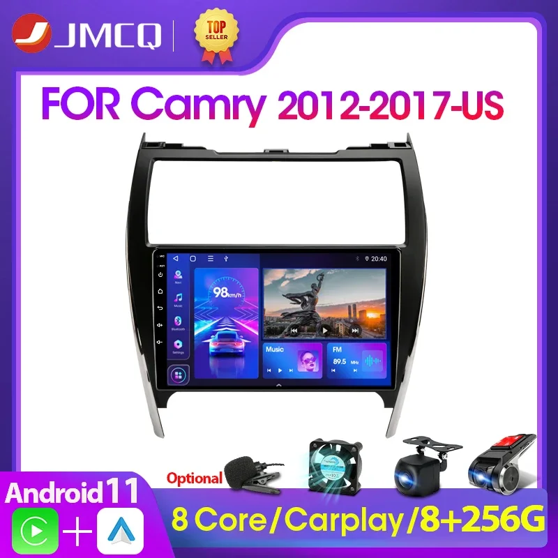 

JMCQ 2 Din Android 11 Car Radio for Toyota Camry 7 XV 50 55 2012-2017 Car Radio Multimedia Video Player Navigation GPS Carplay