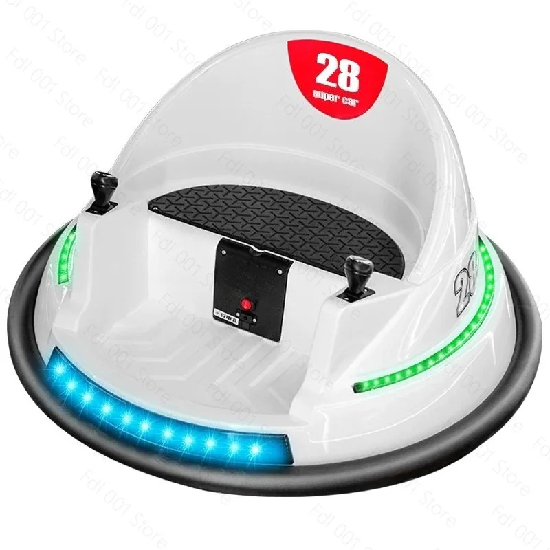 Rechargeable Electric Drift Bumper Car Remote Control Ride On Flying Saucer Kart, 360° Rotating Indoor Parent-Child Vehicle