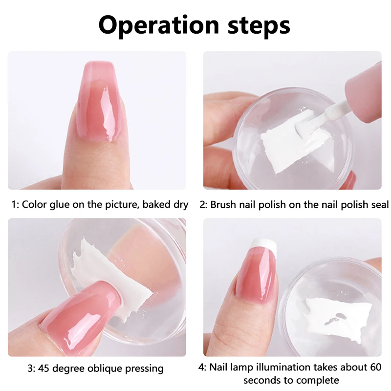 Nail Clear Silicone Seal Stamps With Scraper UV Gel Transfer Template French Nails Tools Accessories DIY Nail Art Enthusiasts