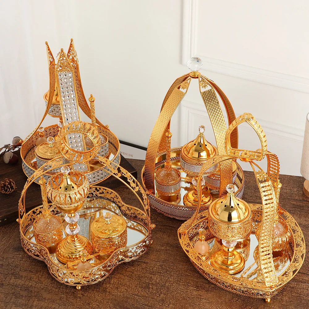 

European classical incense burner set light luxury zinc alloy incense burner ornament personalized portable incense burner set