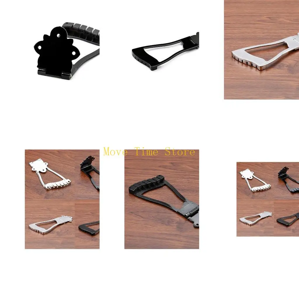 

92ME 6 String Electric Guitar Trapeze Tailpiece Guitar Bridge Trapeze Tailpiece Archtop Guitar Bass Replacement