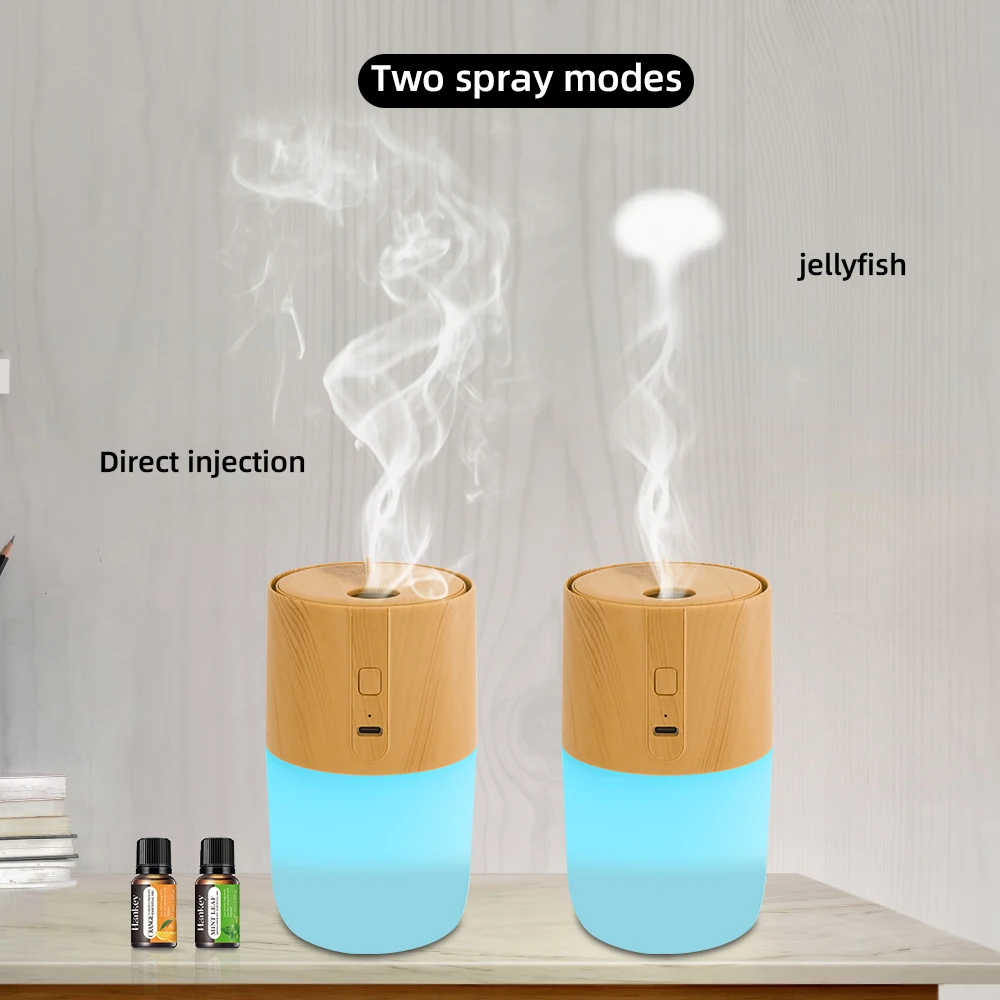 

300ml Wood Grain Essential Oil Diffuser 7 Soothing Colors, Ultra Quiet Humidifier & Air Purifier Essential Oils for Stress Reli