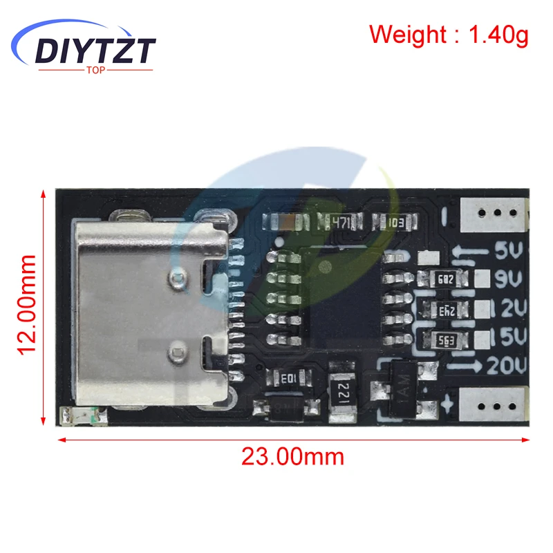 Type-C PD2.0 PD3.0 9V 12V 15V 20V Fast Charge Trigger Module USB Boost Power Supply Change Module Charger Board