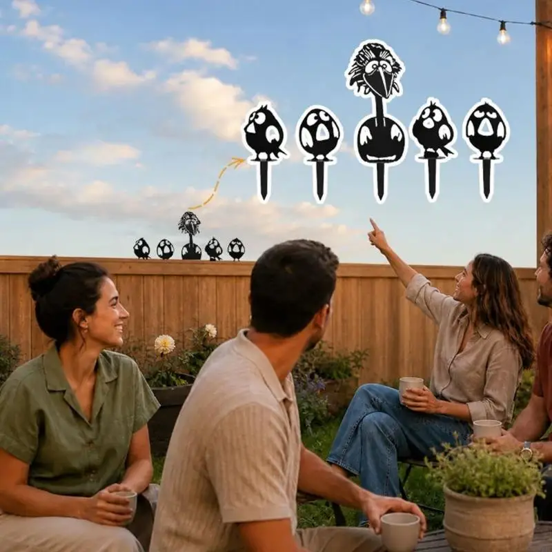 5Pcs Decorative Garden Stakes for Indoor Outdoor Yard Plant Backyard Metal J0MC