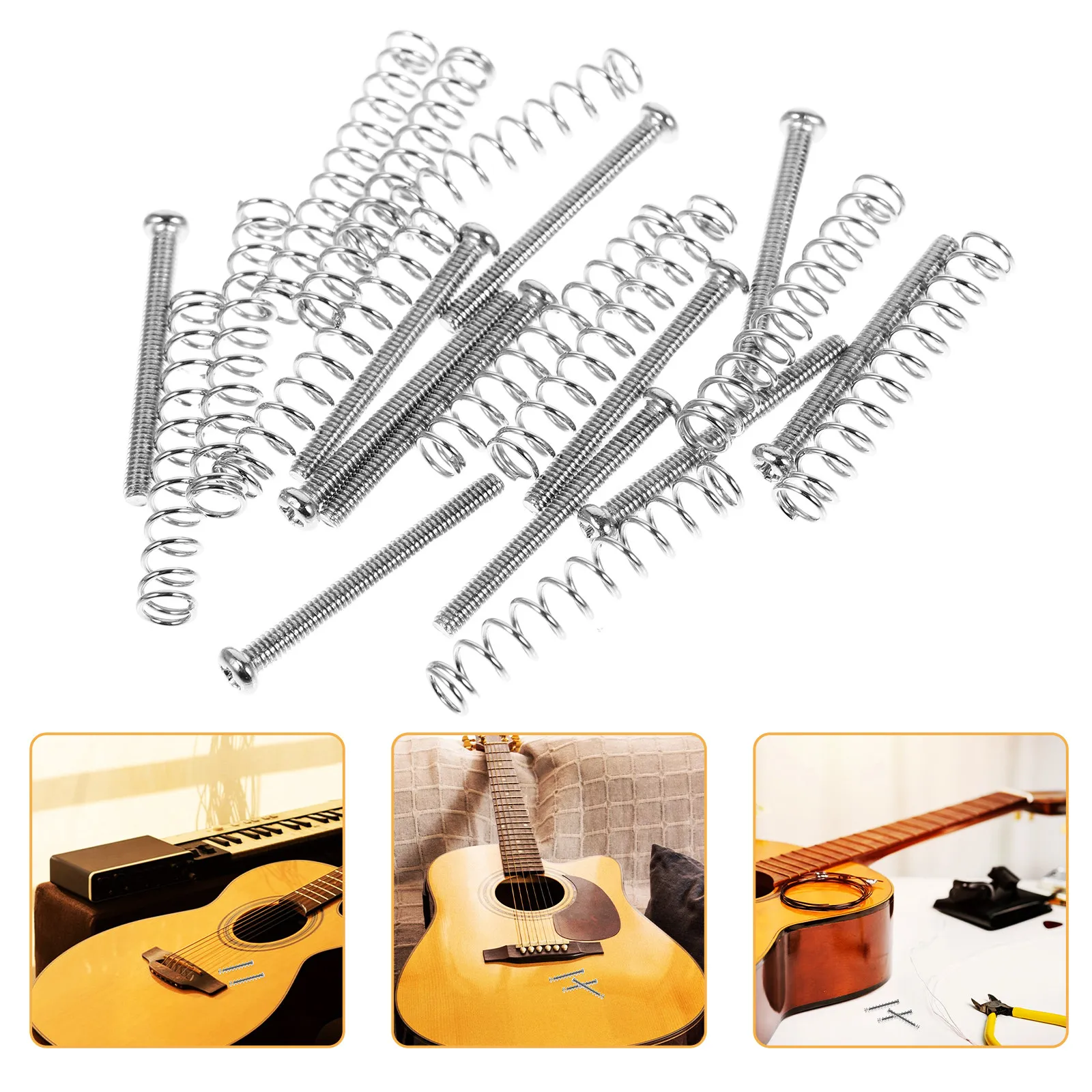 10Pcs Pickup Height Screws Springs for Guitar Violin Bass Vibration Absorption Noise Reduction Durable Mounting Springs