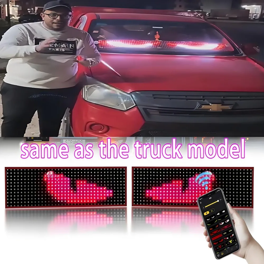 

Большой грузовик Автомобиль Devil Eye Светодиодная пиксельная панель Свет Приложение Пульт дистанционного управления Мягкое складное освещение Прокрутка для лобового стекла 12 В 24 В