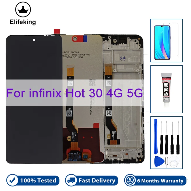 

100% Tested LCD For infinix Hot 30 4G 5G X6831 X6832 Display Touch Screen Digitizer Assembly Mobile Phone Repair Parts