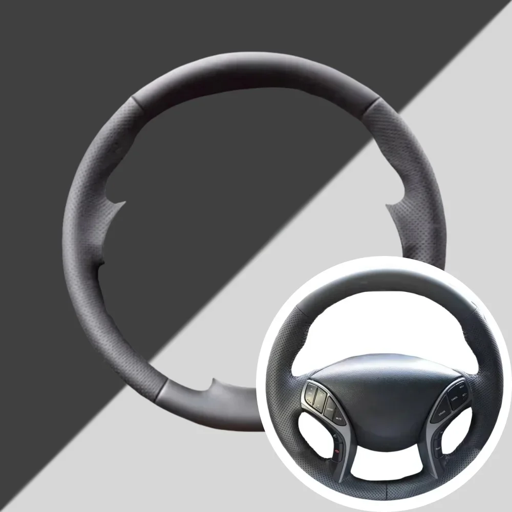 Für Hyundai Elantra 2011-2016 Avante I30 2012-2015 2016 Auto Handgenähter Kunstleder Perforierter Lenkradbezug
