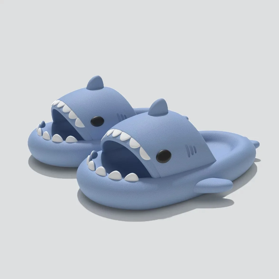 Fashion Shark Slippers Summer Women's Flat Shoes Lovely Thick Platform Shark Sandals Outdoor Soft Beach Anti Slip Flip Flops