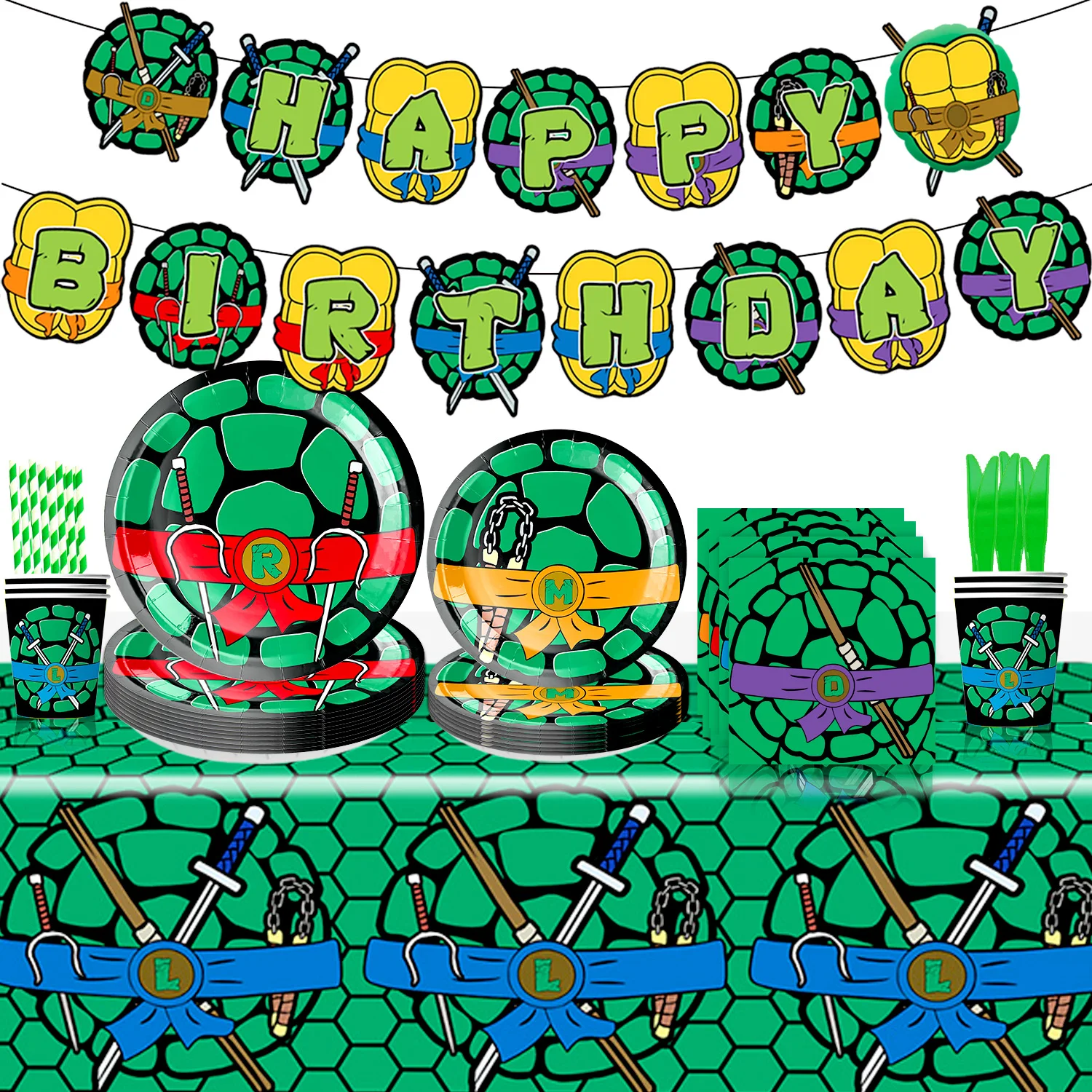 닌자 거북이 생일 파티, 닌자 거북이, 십대 파티, 식탁보 컵 접시, 베이비 샤워 용품
