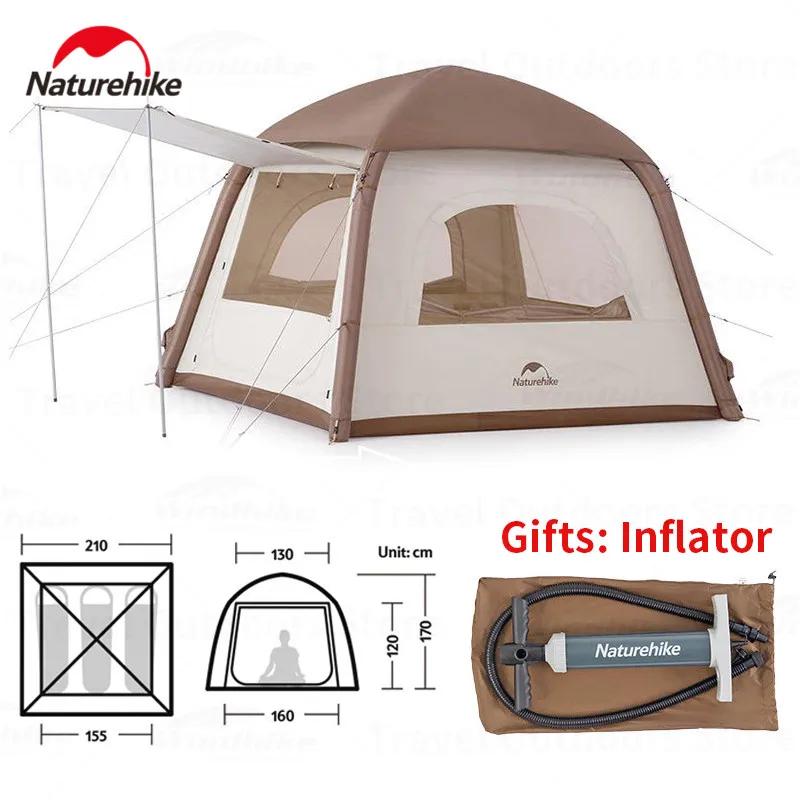 Naturehike ANGO AIR Dome Tent Camping Inflatable with Pump waterproof outdoor Tourist beach Canopy Portable Easy Set Up 2-Doors