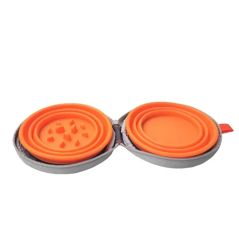 Contenitore per alimenti pieghevole in Silicone per cuccioli alimentatore lento ciotola per cani bottiglia d\'acqua portatile per animali domestici