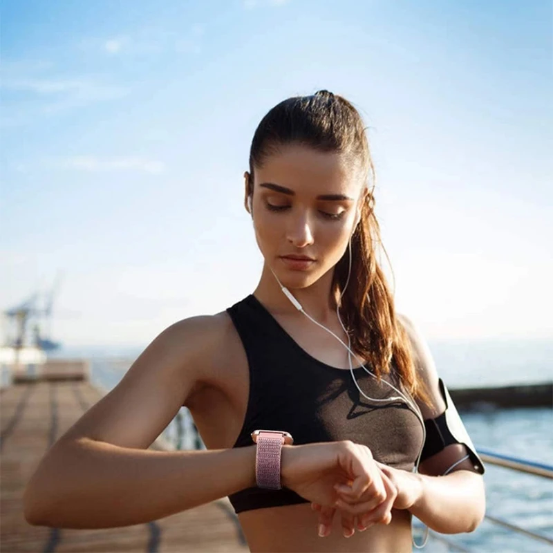 Breathable Nylon Strap Band For Fitbit Versa 4 3 / Sense 2 1