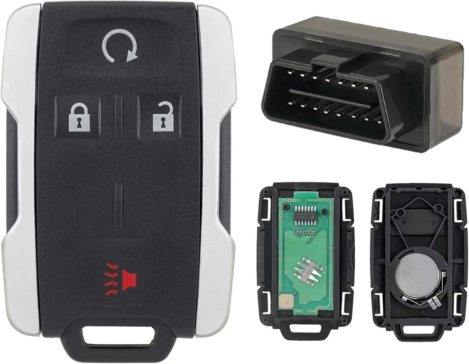 مجموعة Obd لسيارة شيفروليه GMC3+1 مفتاح بعيد 315 تردد M3N32337100 إطار فضي مع رقم. 2 مبرمج obd: J103+OBD-02