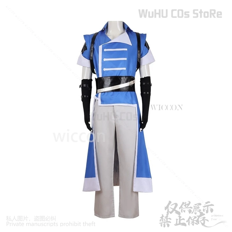 Anime Castlevania Nocturne Cosplay Richter Belmont Costume Blue Uniform Top Pants Wig For Man Cos Halloween Christmas Customized