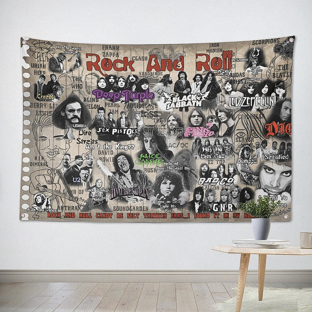 

Large Music Illustrated Rock Hip Hop Reggae Posters Wall Stickers High Grade Canvas Art Four Holes Banners & Flags Home Decor a5