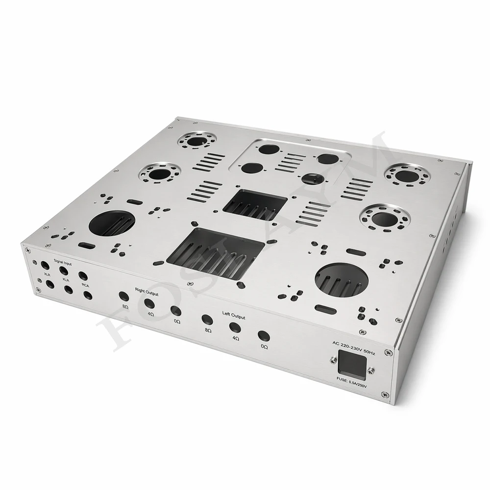 FOSI AYM 415x330x70mm Full Aluminum Amplifier Chassis VU Meter  KT88 EL34 EL84 Vacuum Tube Amplifier Enclosure Audio DIY Case - view 2
