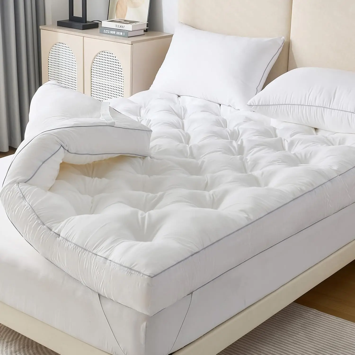 

5 Inch Gel Memory Foam Mattress Topper Queen for Back Pain Relief, Extra Thick Soft Supportive Pressure Relief Pad 80x60