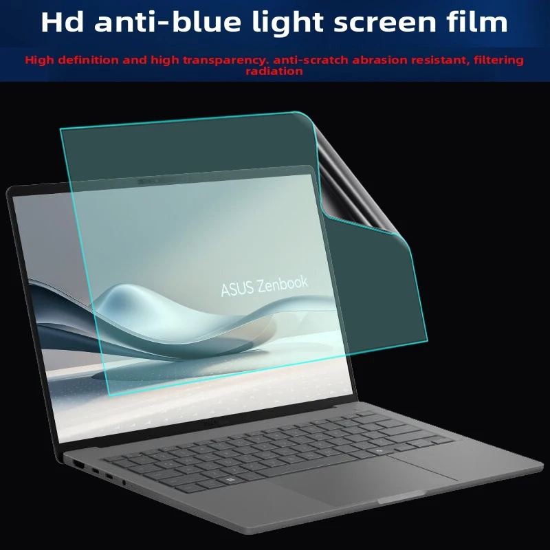For ASUS Zenbook A14 (UX3407) Silicone Keyboard Film Laptop Screen Film High Definition Anti-Blue Light Film Toughened Film