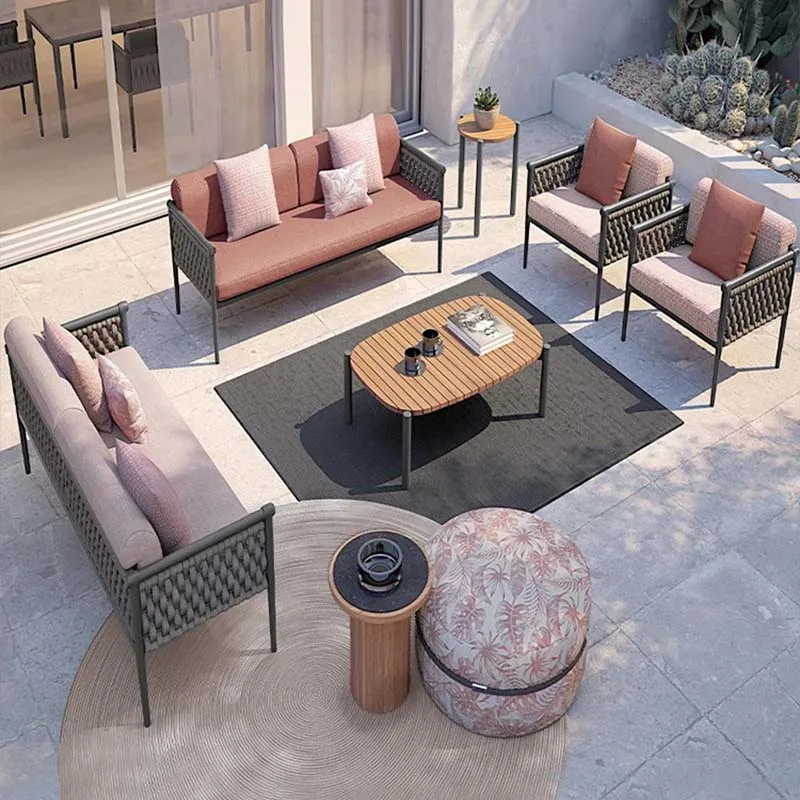 

Luxury Modern Outdoor Sofas Floor Balcony Accent Hotel Garden Sofas Leisure Party Living Room Furniture Gartenstuhl Lshysf