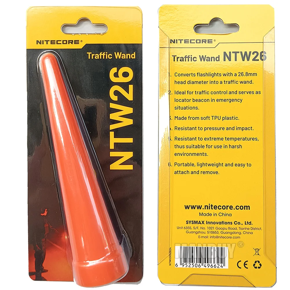 Nitecore NTW26 Head of 26.8mm Flashlight Torch Diffuser Red Traffic Wand Cone Portable Lighting Accessories for MH12 Pro MT2CPro