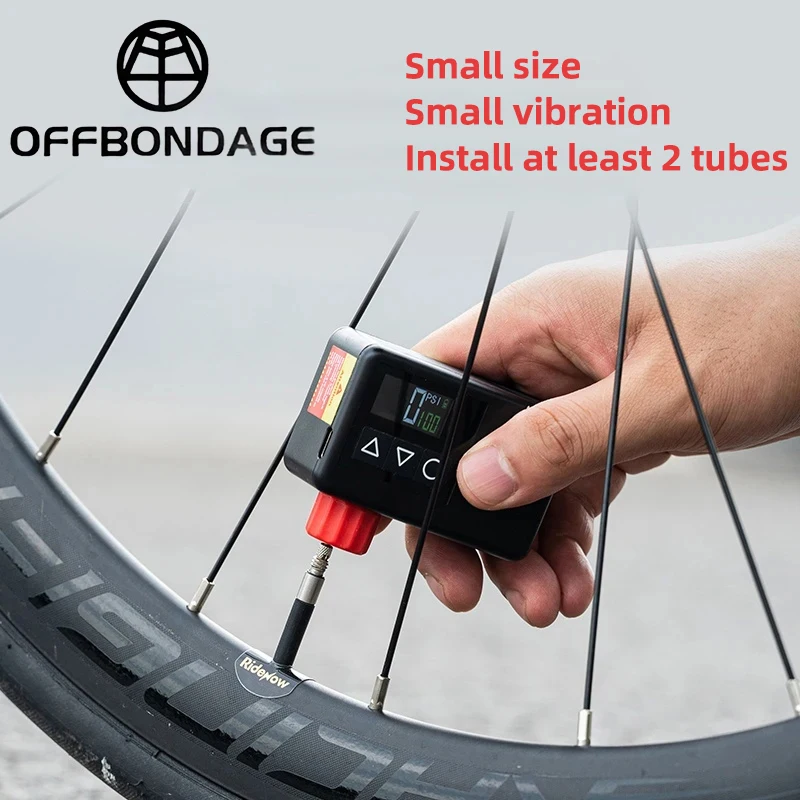 OFFBONDAGE Bicycle Air Pump Mini Electric Portable Bike Pump FV AV Inflator Presta Schrader Valve Road MTB Bike Accessories