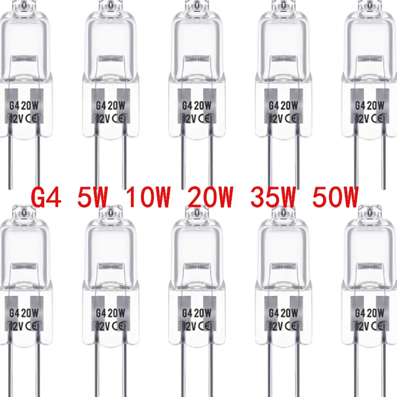 

1/5/10PCS G4 12V 5W 10W 20W 35W 50W LED Lamp Bulbs Inserted Beads Crystal Lamp Halogen Bulb Eco Halogen Light Bulbs Capsule