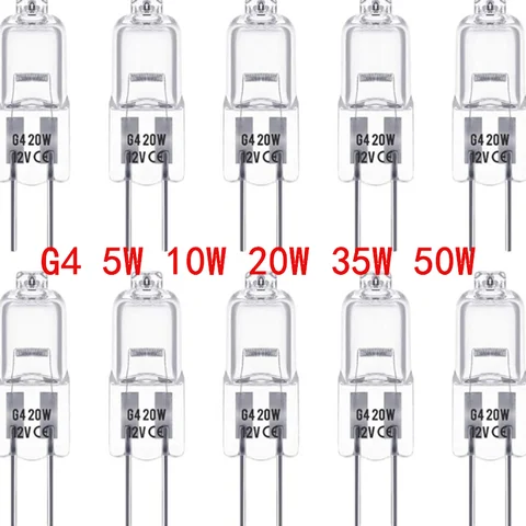 1/5/10PCS G4 12V 5W 10W 20W 35W 50W Lampadine a LED Perline inserite Lampada di cristallo Lampadina alogena Eco Lampadine alogene Capsula