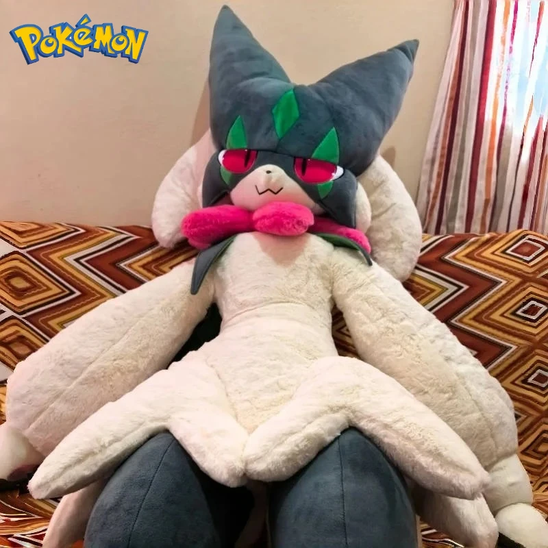 170CM-NEW-Meowscarada-Plushies-Pokemon-Peluche-Kawaii-Cartoon-Anime-Stuffed-Ornament-Comfortable-Soft-Doll-Toy-Birthday-Gift