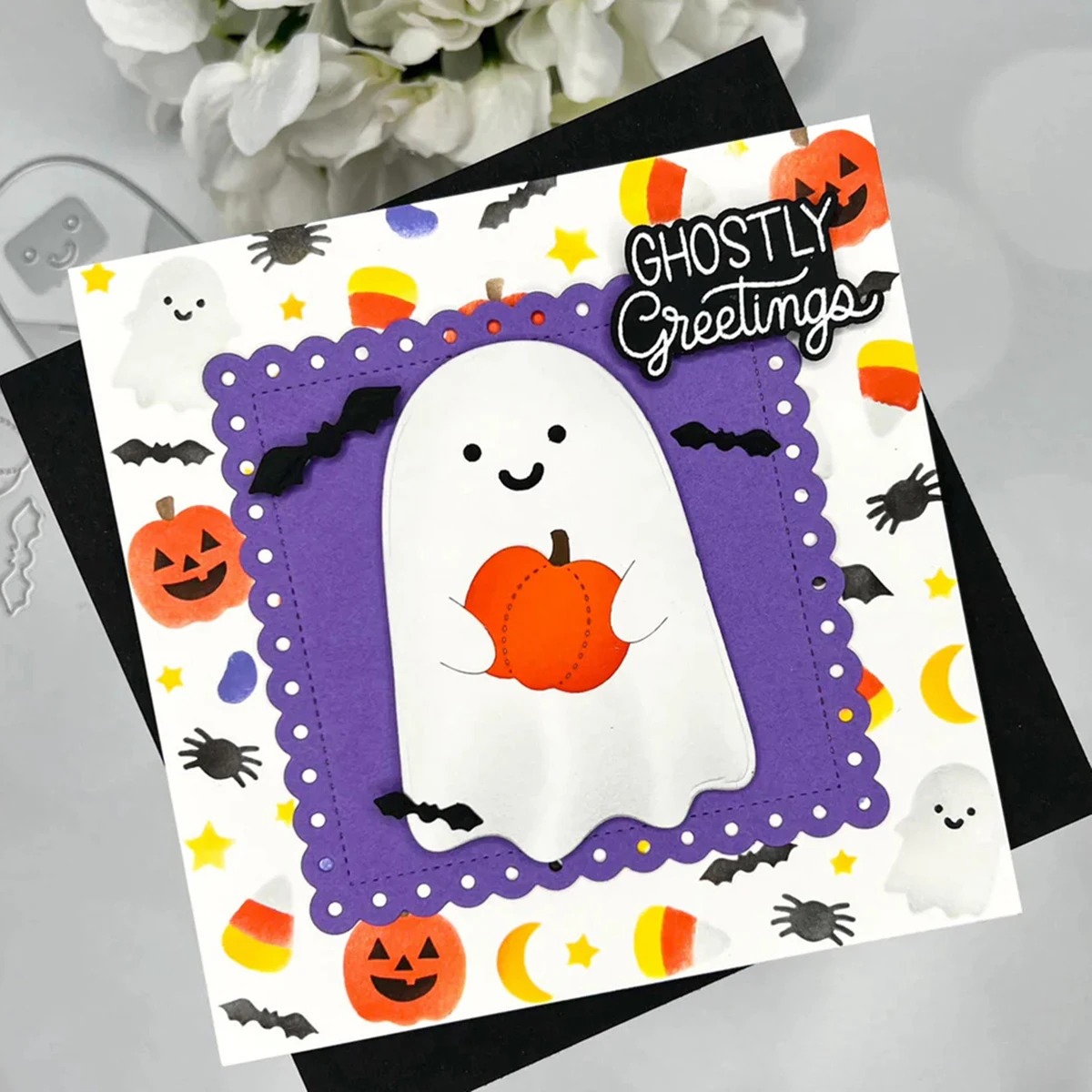 Addycraft Metalowe matryce do wycinania Ghost Holder Die Set Scrapbook papier rzemieślniczy nóż forma ostrze dziurkacz szablony matryca