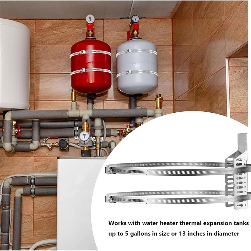 Soporte de montaje del tanque de expansión AEE6 para calentador de agua caliente, tanques de agua caliente de 5 galones de hasta 13 pulgadas de diámetro